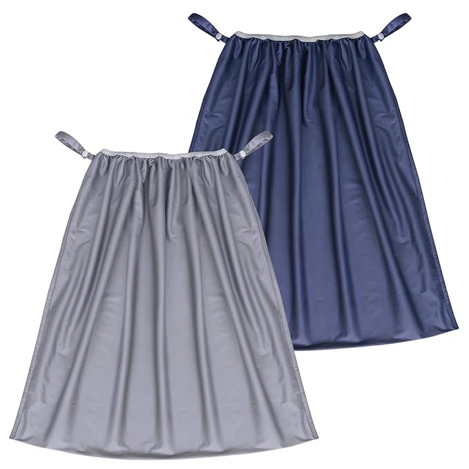 Biloban Reusable Diaper Pail Liner Bags 2 Pack for Ubbi, Waterproof Larger Capacity & Washable Wet Bag for Cloth Diapers & Kitchen Garbage, Grey & Navy