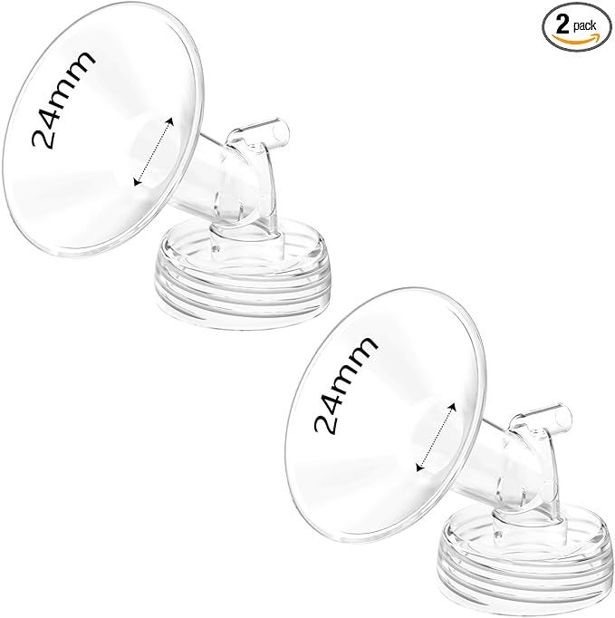 2pcs 24mm Flanges Compatible with Spectra S2 S1 9 Plus Ameda MYA Motif Luna Cimilre Breastpumps, Replacement to Spectra Pump Parts Spectra Flange, for Spectra Pump Parts and Spectra Shield