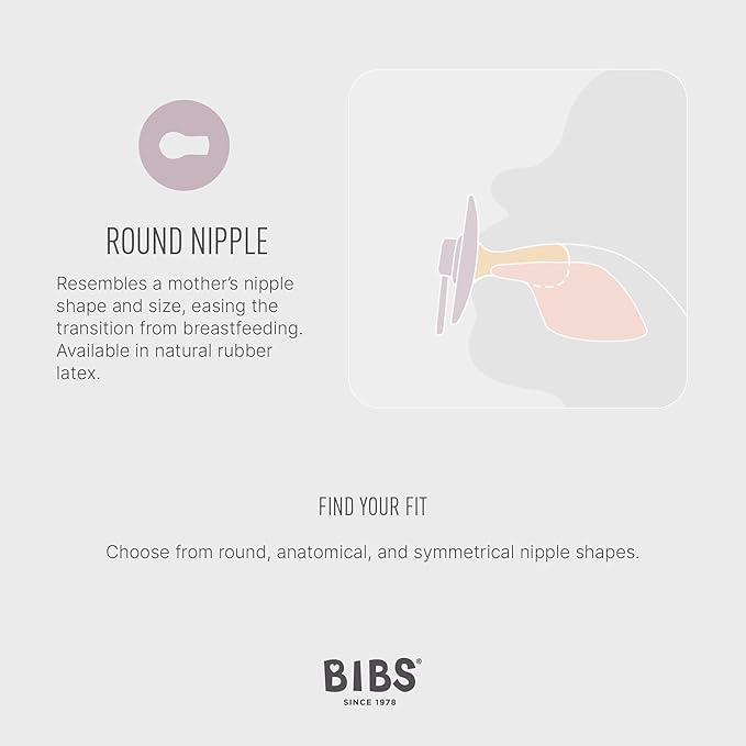 BIBS Studio Soother 2-Pack, BPA Free Dummy Pacifier, Round Nipple. Natural Rubber Latex, Made in Denmark, Size 2 (6-18 Months), Breeze/Petrol