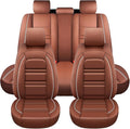 Seat Covers for Infiniti fx35 2003-2012 | 5-Seats Leather Seat Covers, Easy to Install Automotive Seat Covers Full Set (Full Set, Coffee)