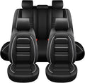 Seat Covers for Scion xb 2004-2015 | 5-Seats Leather Seat Covers, Easy to Install Automotive Seat Covers Full Set (Full Set, Black&White Line)