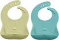 Abiie Ruby Wrapp Silicone Bibs for Babies with Front Pocket - Waterproof Bib - Stain Resistant - Silicone Toddler Bibs