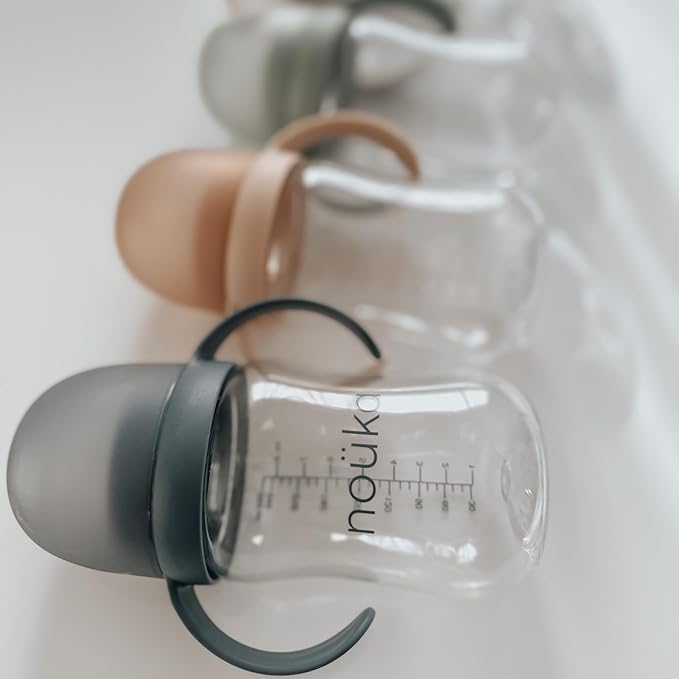 nouka Soft Spout Tritan Sippy Cup | Leak Proof and Easy Grip | Removable Handles | Deep Ocean