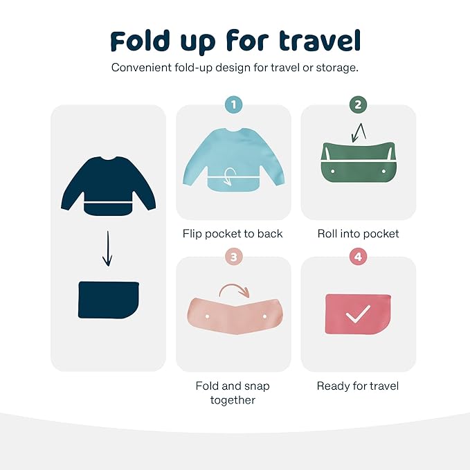 Tiny Twinkle Long Sleeve Bib for Babies & Toddlers – 2 Pack Waterproof Smock Bibs for Eating – Machine Washable & Mess-Proof, Baby Feeding Essential & Shower Must-Have (Taupe Lilac,2-4Y)