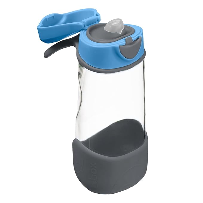 b.box 15 oz Sport Spout Kids Water Bottle for School, Sports, Travel, Daycare. Leakproof, Spill Proof, Dishwasher Safe. Easy Grip Triangle Shape, Durable Tritan Material. BPA Free.