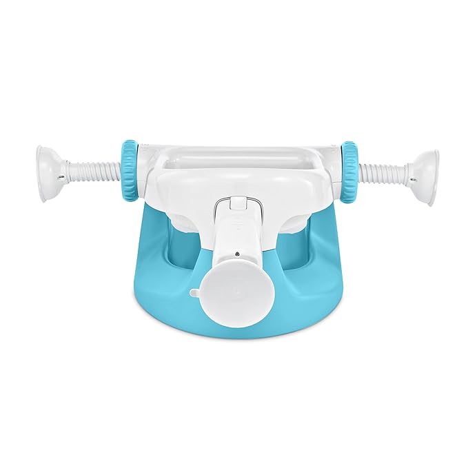 Ingenuity My Bath Seat for Sit-Up Baby Bathing, Sure & Secure Suction Cups, ASTM Safety Tested & Approved, Backrest for Assisted Sitting, Easy Setup & Storage, Aqua