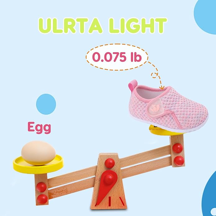FEETCITY Baby Boys Girls First Walking Shoes Infant Sneakers Crib Shoes Breathable Lightweight Slip On Shoes