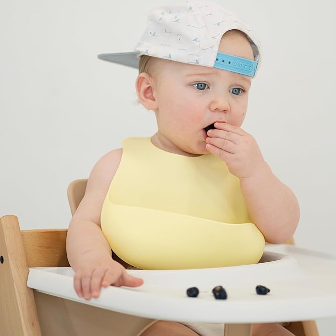 Magnetic Silicone Bibs 2-Pack Waterproof, Dishwasher Safe, BPA Free Food-Grade, Baby Feeding Bib