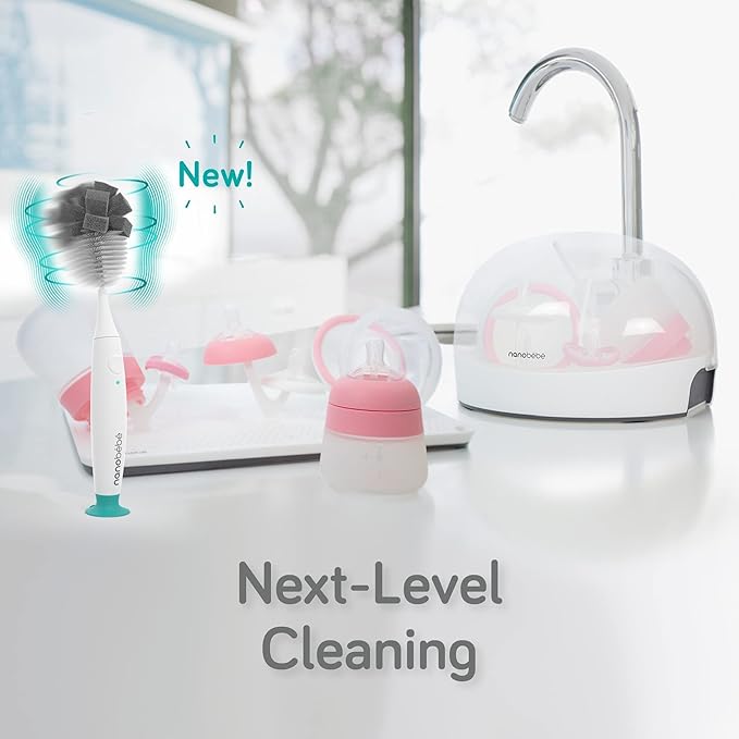 Nanobebe Flexy Silicone Baby Bottle, Anti-Colic, Natural Feel, Non-Collapsing Nipple, Non-Tip Stable Base, Easy to Clean 3-Pack, Pink, 5 oz