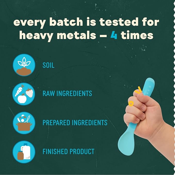 Babylife Organics Stage 2 - Apple, Strawberry & Blueberry, 3.5 Ounce Pouch (6 Pack) - Heavy Metal Safe, Organic Baby Food