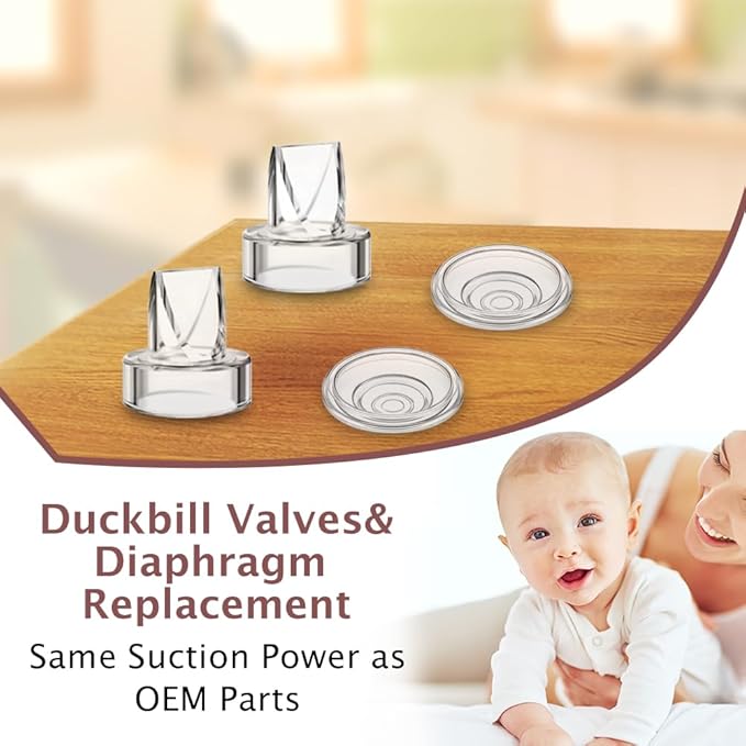 8pcs Duckbill Valves and 4pcs Silicone Diaphragm Compatible with Momcozy S12 Pro/S9 Pro/TSRETE S12/Kmaier S12 Wearable Breast Pumps Accessories,Breast Pump Replacement Parts