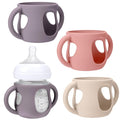 BUSOHA 3 Pack Silicone Sleeves for Avent Natural Baby Bottles - Drop Protection Baby Bottle Sleeves with Handle for Avent Natural Baby Bottles,4 Ounce