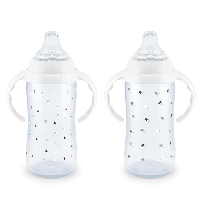 NUK Learner Cup 6+ Months Timeless Collection Amazon Exclusive 10 Oz – BPA Free Spill Proof Sippy Cup 2 Count (Pack of 1)