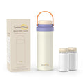 Breastmilk Cooler, Portable Breast Milk Cooler Bottle for Outdoor, 22oz Large Capacity Travel Breastmilk Chiller with 2 Pack Baby Bottles for Breastmilk Storage, Keep Cooling 24H (Purple)