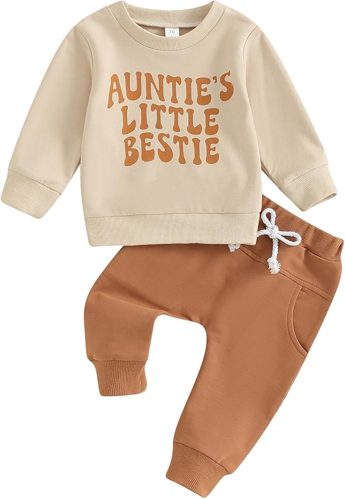 Kupretty Toddler Baby Boy Fall Winter Clothes Color Block Long Sleeve Sweatshirt Pullover Tops + Joggers Pants Outfit Set