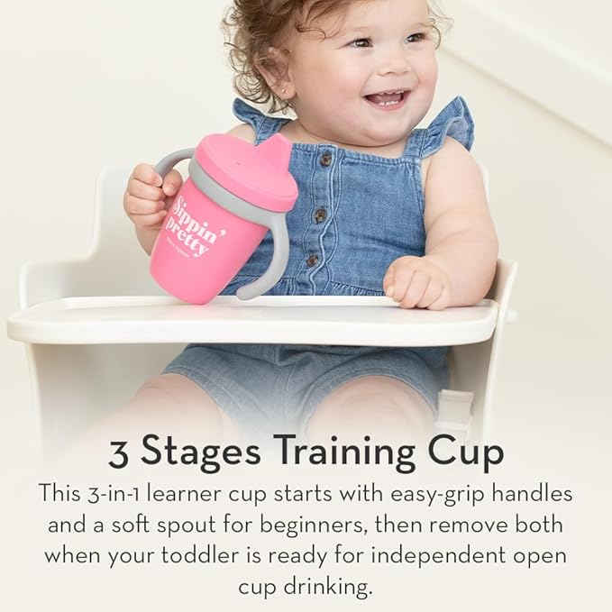 Bella Tunno Sippy Cup, Silicone Training Cup with Transition Handles for Infants, Toddlers & Kids, Babies 6-12 Months & Toddlers 1-3 Years, Boys & Girls, Duck Duck Juice, 8 oz