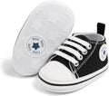 Meckior Baby Girls Boys Canvas Sneakers Soft Sole High-Top Ankle Infant First Walkers Crib Shoes