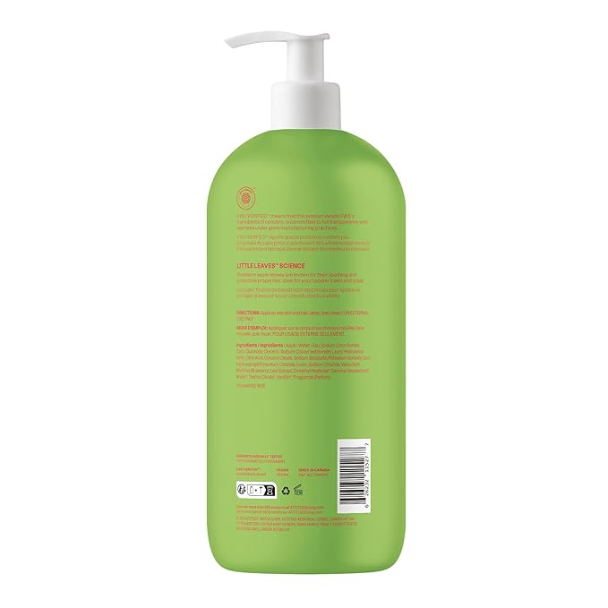 ATTITUDE Shampoo and Body Wash for Kids, EWG Verified Hair and Body Cleanser, Dermatologically Tested Soap, Plant and Mineral Based Bath Products, Vegan, Watermelon and Coco, 32 Fl Oz