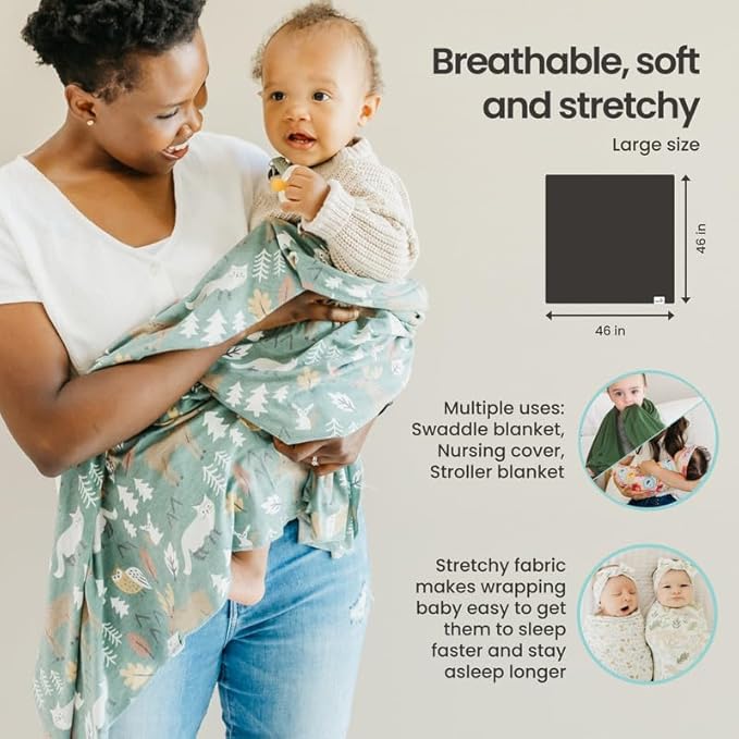 Copper Pearl Baby Swaddle Blanket - Premium Knit Baby Blanket, Large Soft Stretchy Receiving Blankets for Baby Boy and Girl, Swaddles for Newborn, Infant, and Toddler (Liberty)