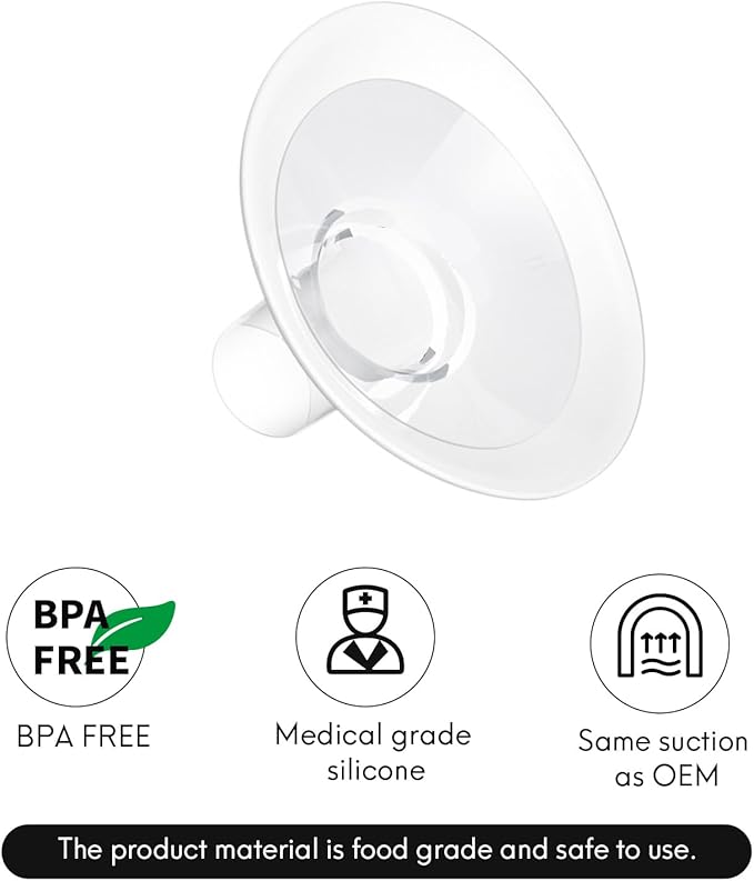 2 Count of 22mm Breast Pump Flanges Compatible with Medela/Lansinoh ComfortFit, Replace Medela PersonalFit Breast Shields, Accessories for Pump in Style Symphony Swing Harmony Freestyle Pump Parts