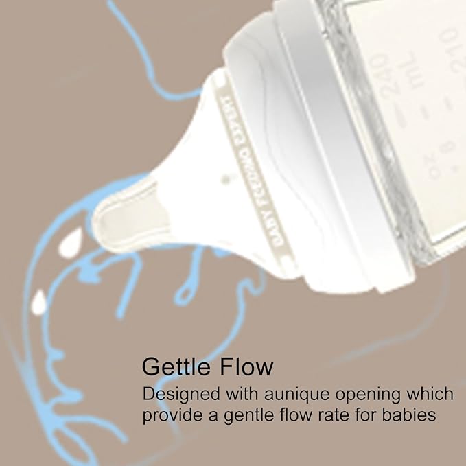 Natural Glass Baby Bottle Gentle & Extra Slow Flow, Newborn Breastfeeding Bottle with Anti Colic Nipple for 0 Months Babies, Includes SS Nipples(3Oz, 2 Packs)