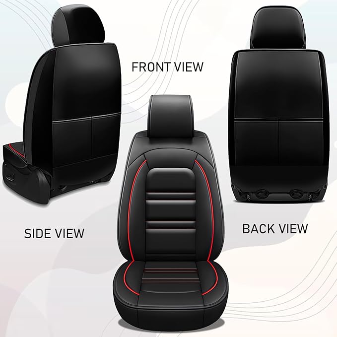 Seat Cover for Audi a3 2006-2025 | Car Seat Covers Front Seats, Waterproof Seat Protectors, Automotive Front Seat Covers (Front Seat, Black&Red Line)