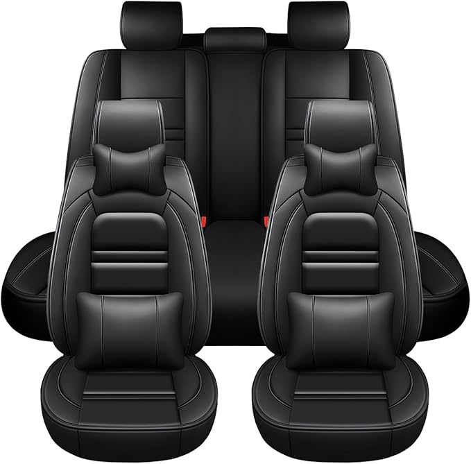 Car Seat Covers for Lincoln Navigator 1998-2025 | 5-Seats Seat Covers, Waterproof Seat Protectors, Automotive Seat Covers (Full Set with Pillow,Black)