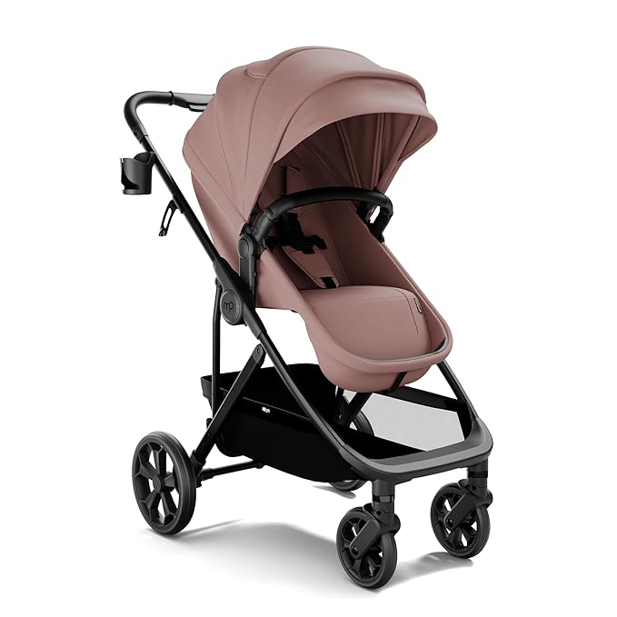 Mompush Wiz Pro 4-in-1 Baby Stroller with Bassinet Mode, Full-Size All-Terrain Premium Stroller from Newborn to Toddler, Snack Tray Included for Easy Feeding & Outing, Lay-Flat in Seconds