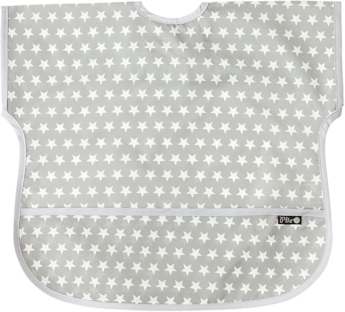 Short Sleeve Waterproof Bib for Toddlers – Feeding Apron for Mealtime, Daycare, Self-Feeding & Messy Play, Baby Bib