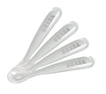 BEABA Baby's First Foods Spoon Set, Original Silicone Baby Spoons, 4 Pack, BPA Lead & Phthalate Free, Gray