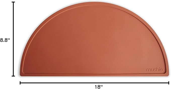 mushie Silicone Placemat for Kids | BPA-Free Non-Slip Design (Clay)