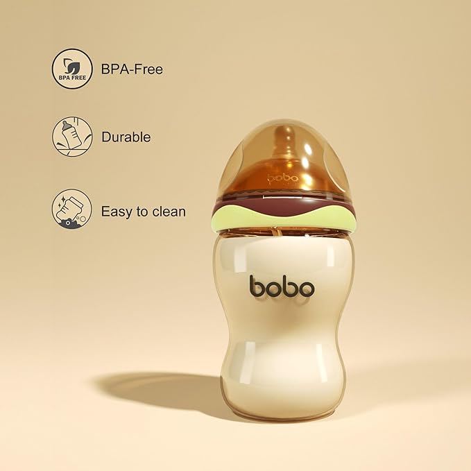 YOHKOH Baby Bottles - Newborn Wide Neck Baby Bottles with Slow Flow Breast-Like Nipple, PPSU Anti-Colic Bottles Breastfeeding System (Green, 9.4oz (Pack of 4))