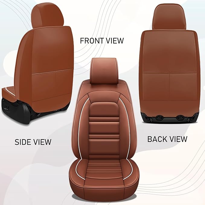 Seat Cover for Chevy Silverado 2500 2007-2025 | Car Seat Covers Front Seats, Waterproof Seat Protectors, Automotive Front Seat Covers (Front Seat, Coffee)