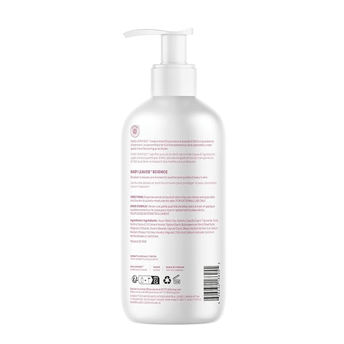 ATTITUDE Baby Lotion, EWG Verified Moisturizer, Dermatologically Tested Moisturizing Cream, Vegan and Cruelty-Free, Unscented, 16 Fl Oz (Pack of 6)