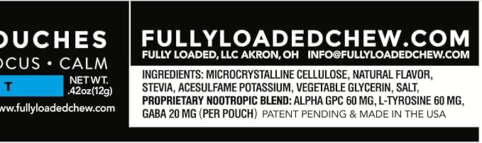 Fully Loaded Alpha Nootropic Pouches (Mint) - 5 Cans - 15 Pouches per can - Effective Nootropic Delivery, Nic Pouch Replacement - Faster Absorption, Alpha GPC, L-Tyrosine, GABA