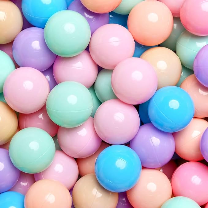 GOGOSO Ball Pits Balls for Toddlers Pack of 50 100 200 Plastics Shape Ball Non-Phthalate Non-BPA Non-Toxic 2.2-Inch Crush Proof Play Balls