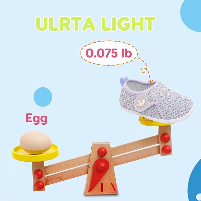 FEETCITY Baby Boys Girls First Walking Shoes Infant Sneakers Crib Shoes Breathable Lightweight Slip On Shoes