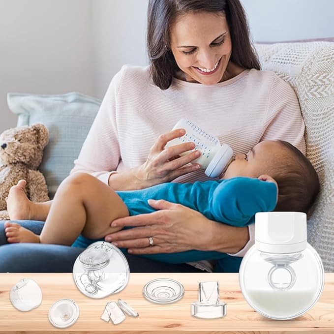 Two Full Milk Collector Cup Sets with 21mm Flange Compatible with Momcozy S12 Pro/S9 Pro Breast Pump, NOT for S9/S12, Replacement Pump Parts with Duckbill Valve, Flange, Diaphragm, Linker, Collector