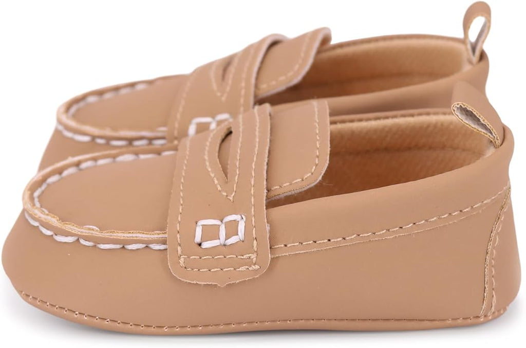 LONSOEN Baby Girls Boys Loafers Prewalker Dress Crib Shoes