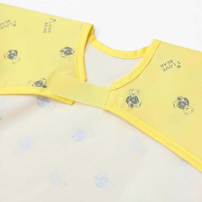 Long Sleeve Waterproof Bib for Toddlers – Feeding Smock for Baby Mealtime, Self-Feeding, Painting & Messy Play, BPA-Free