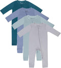 Jimonda Baby Footless Pajamas,Two Zip Closure Long Sleeve Romper,Infant Clothes Pjs 4 Pcs