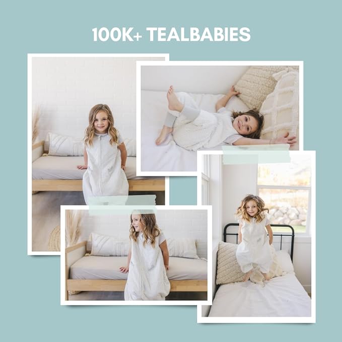 Tealbee Dreamsuit Toddler Sleep Sack with Feet – Walker Sleep Bag with Legs, Rayon made from Bamboo, Summer 0.8 TOG, 2-Way Zipper, 12m-2T - Dash