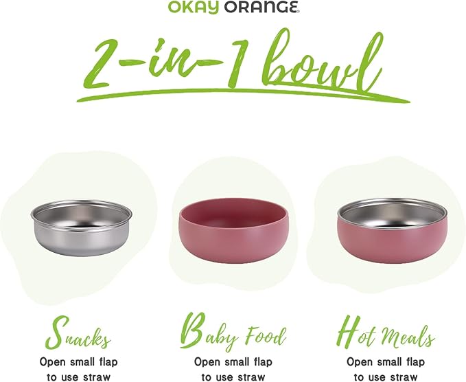 Non-Toxic Toddler Bowls with Non-Slip Base | Stainless Steel Baby Bowls for Kids | 5 Inch BPA-Free Dishwasher Safe Bowls | Mess-Free Feeding Supplies | 1-Pack Set