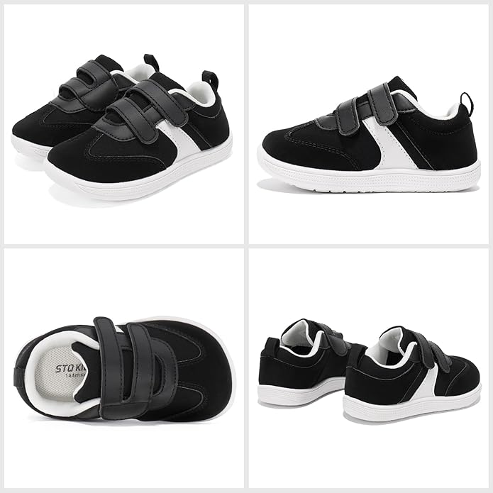 Toddler Wide Toe Box Barefoot Shoes Boys Girls Sneakers Zero Drop Kid Tennis Running Shoes Lightweight Non-Slip Comfortable Infant First Walking Shoe Outdoor Activities School