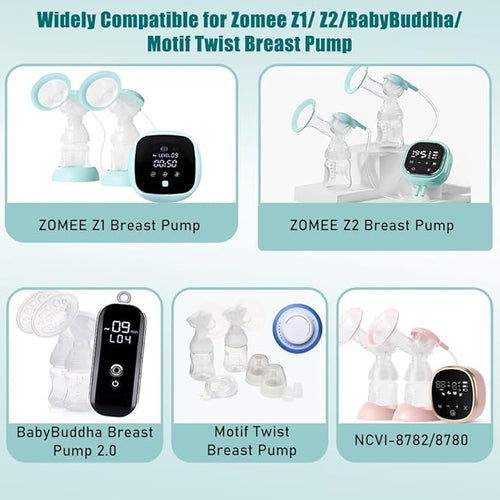 2pcs Duckbill Valves and 2pcs Silicone Diaphragm Compatible with Zomee Z1/Z2/BabyBuddha/NCVI 8782/8780/Motif Twist Breast Pump Replacement Pump Accessories