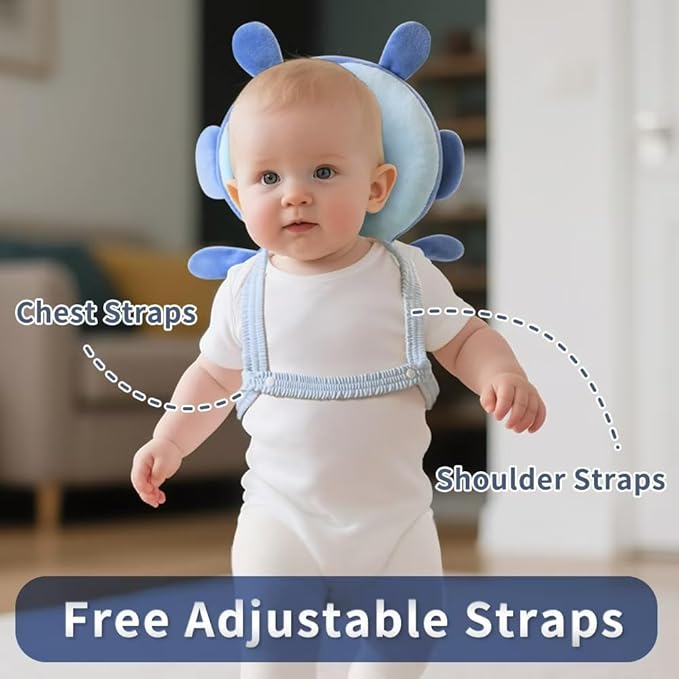 GINMOON Baby Head Protector Backpack,Lightweight and Breathable, Baby Walking Harness,Crawling Baby Essentials (Duck)