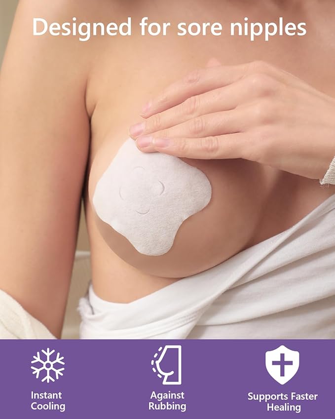 Breastfeeding Essentials Kit for Nursing Moms Nipple Relief,60 Piece Gift Set with Reusable Hot and Cold Breast Therapy Packs/Hydrogel Nipple Pads/Lanolin Nipple cream/Nursing Pads/Nipple Saline Spray