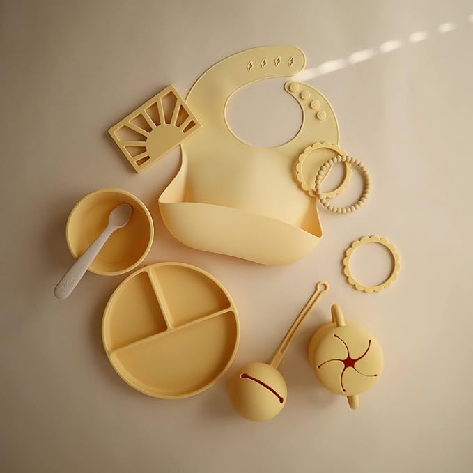 mushie Silicone Suction Bowl | BPA-Free Non-Slip Design (Daffodil)