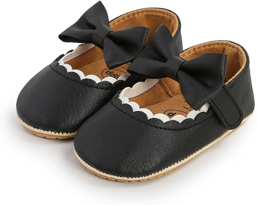 COSANKIM Baby Girls Mary Jane Flats Shoes Anti-Slip Rubber Sole Infant Toddler Princess Wedding Dress Shoes