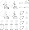 4packs 24mm Full Breast Replacement Pump Parts for Spectra S1 S2 9 Plus Synergy Gold Include 13mm Flange,Valve,Backflow Protector,Tube,Bottle,Caps, Fit for Motif Luna Cimilre Ameda MYA Pump